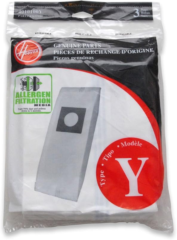 Hoover Type Y Allergen Bags, for WindTunnel Vacuum Cleaners, 3-Pack, 4