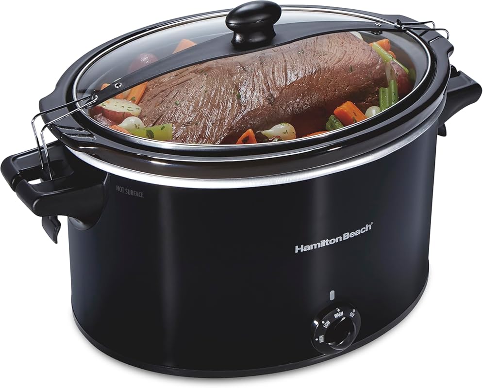 Hamilton Beach 10-Quart Extra Large Slow Cooker with Lid Lock and Dish