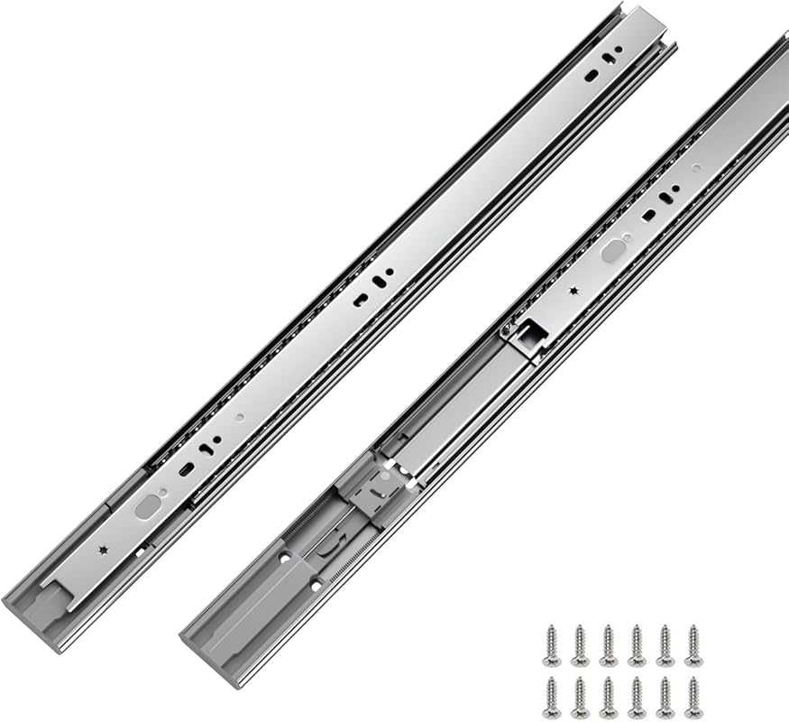 22-inch soft close drawer slides with full extension and 100 lb capaci