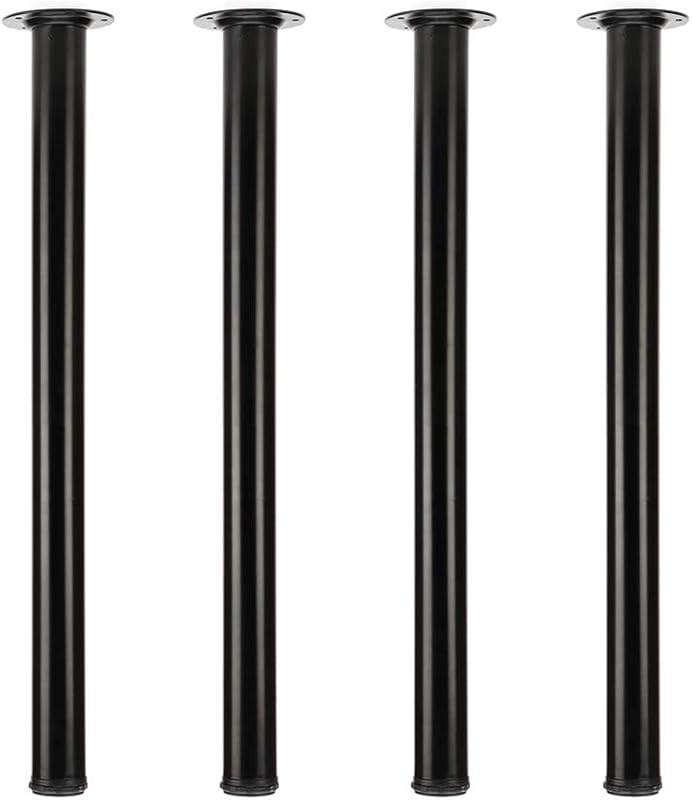 Black Adjustable Metal Table Legs, 28 Inch, Set of 4 for Office Furnit