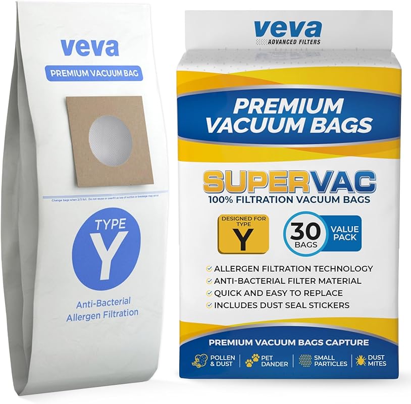 30 Pack Type Y Vacuum Bags for Hoover WindTunnel Upright Vacuum Cleane