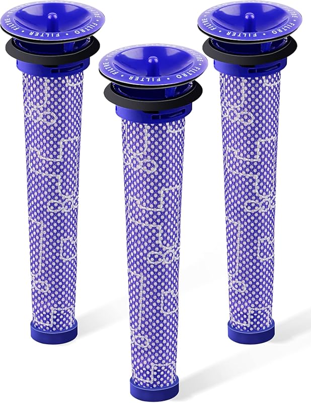 Dyson V6 V7 V8 Vacuum Filter Replacement – 3-Pack Compatible with DC58