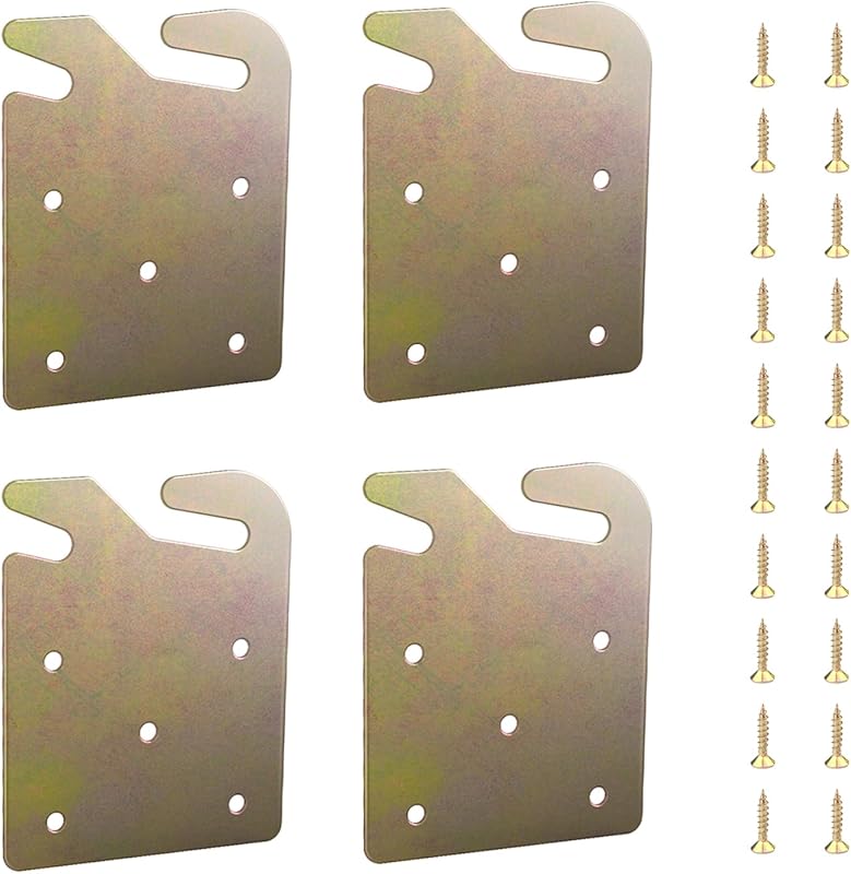 Bed Frame Brackets 4PCS Wood Bed Frame Hardware Universal Replacement 