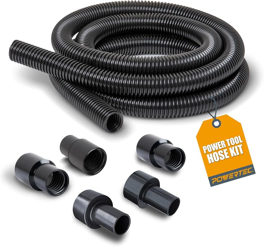 Universal 10-Foot Vacuum Hose Replacement with Five Fittings for Wet/D
