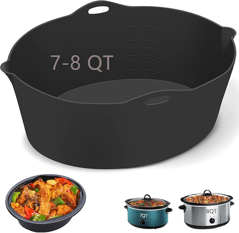 Silicone slow cooker liner replacement for 7–8 quart oval Crockpots, B