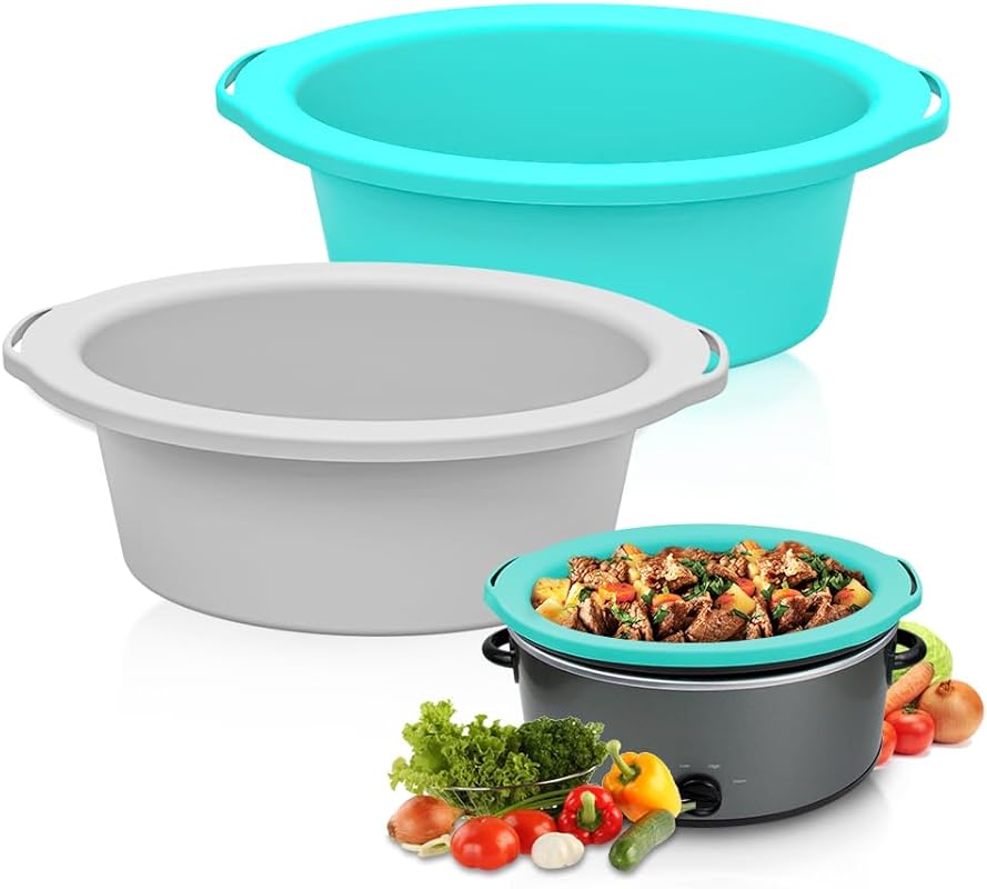 Silicone Slow Cooker Insert Liners for 6–8 Quart Oval or Round Crock P