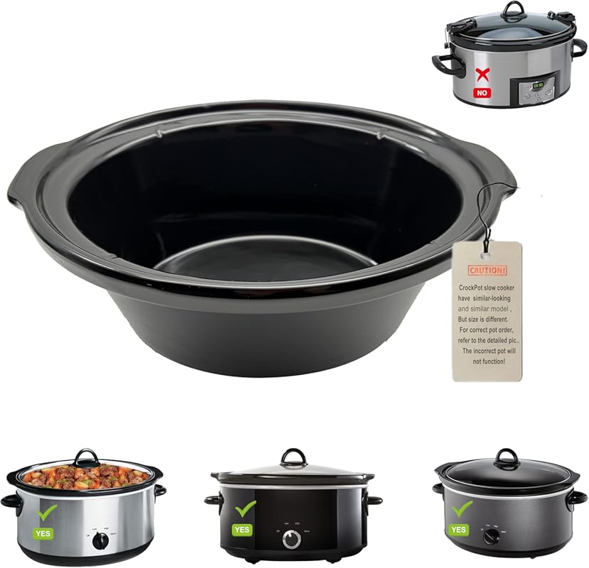 Oval replacment stoneware, Ceramic Pot Compatible for Crock Pot 7 Quar