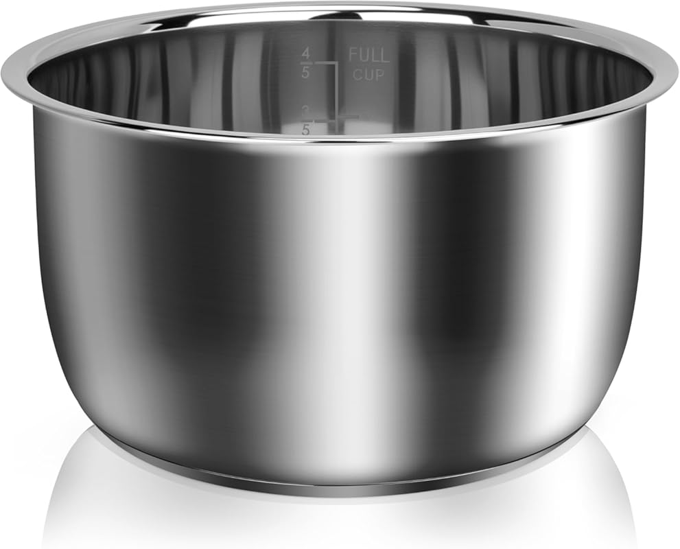 Tiger Rice Cooker Inner Pot, 5.5-Cup Stainless Steel Replacement for J