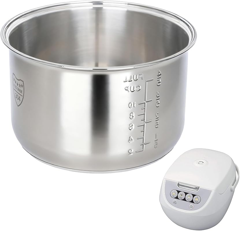 Tiger Rice Cooker Inner Pot, 5.5 Cup, 304 Stainless Steel, Dishwasher