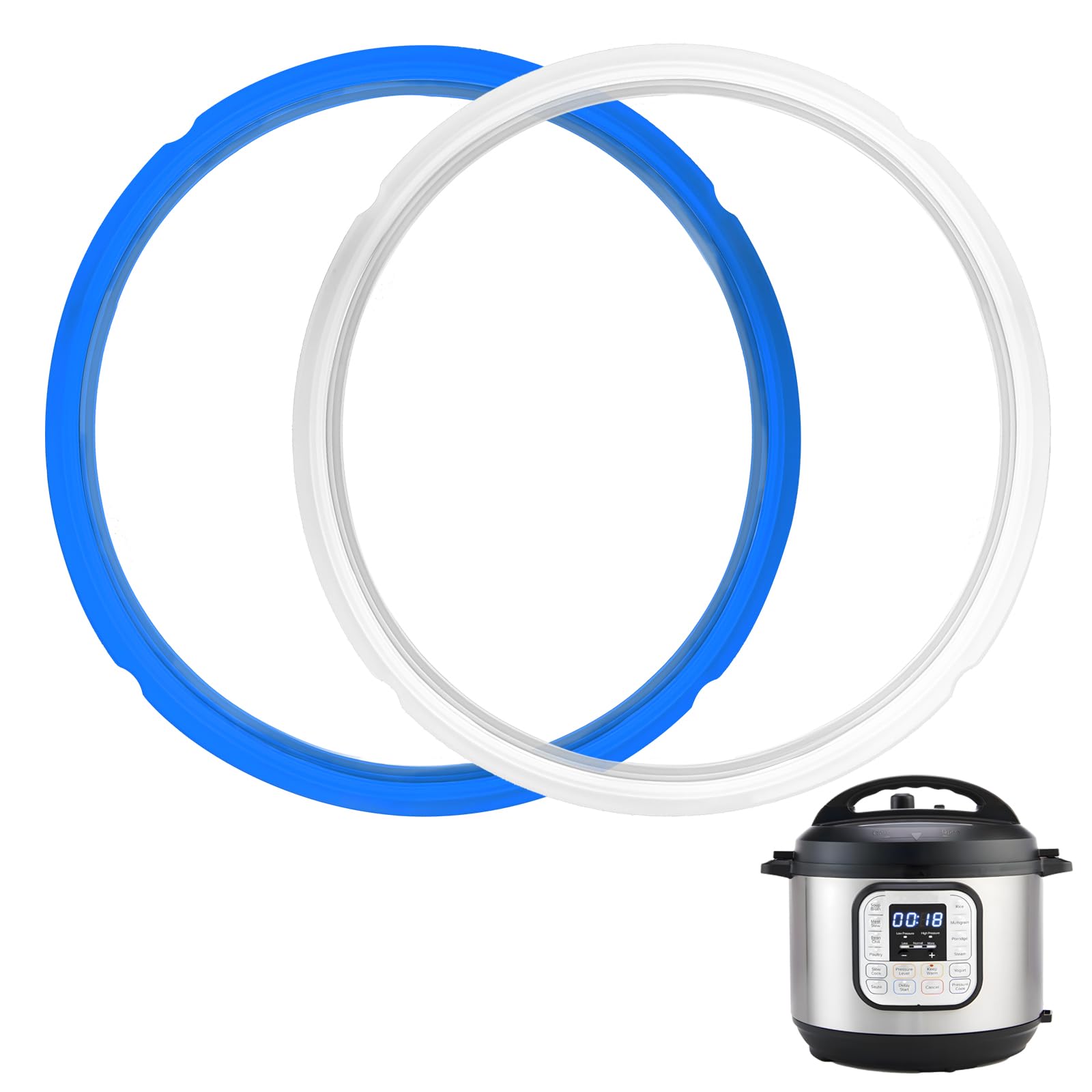 2 Pack Sealing Ring 6qt for Instant Pot Sealing Ring for 6 & 5qt Insta Pot, Food-grade Silicone Seal