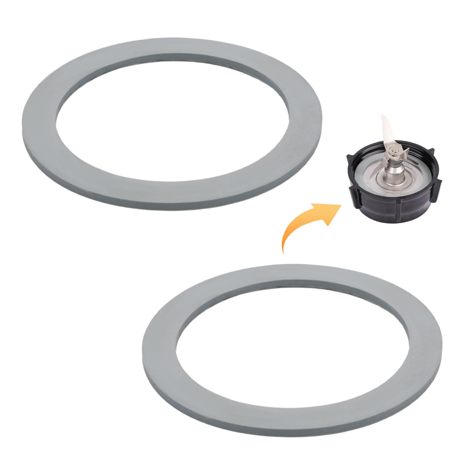 2pcs Blender Gasket for Oster, Rubber Gray O-Ring Blender Gasket Replacement Blender Ring Replacemen