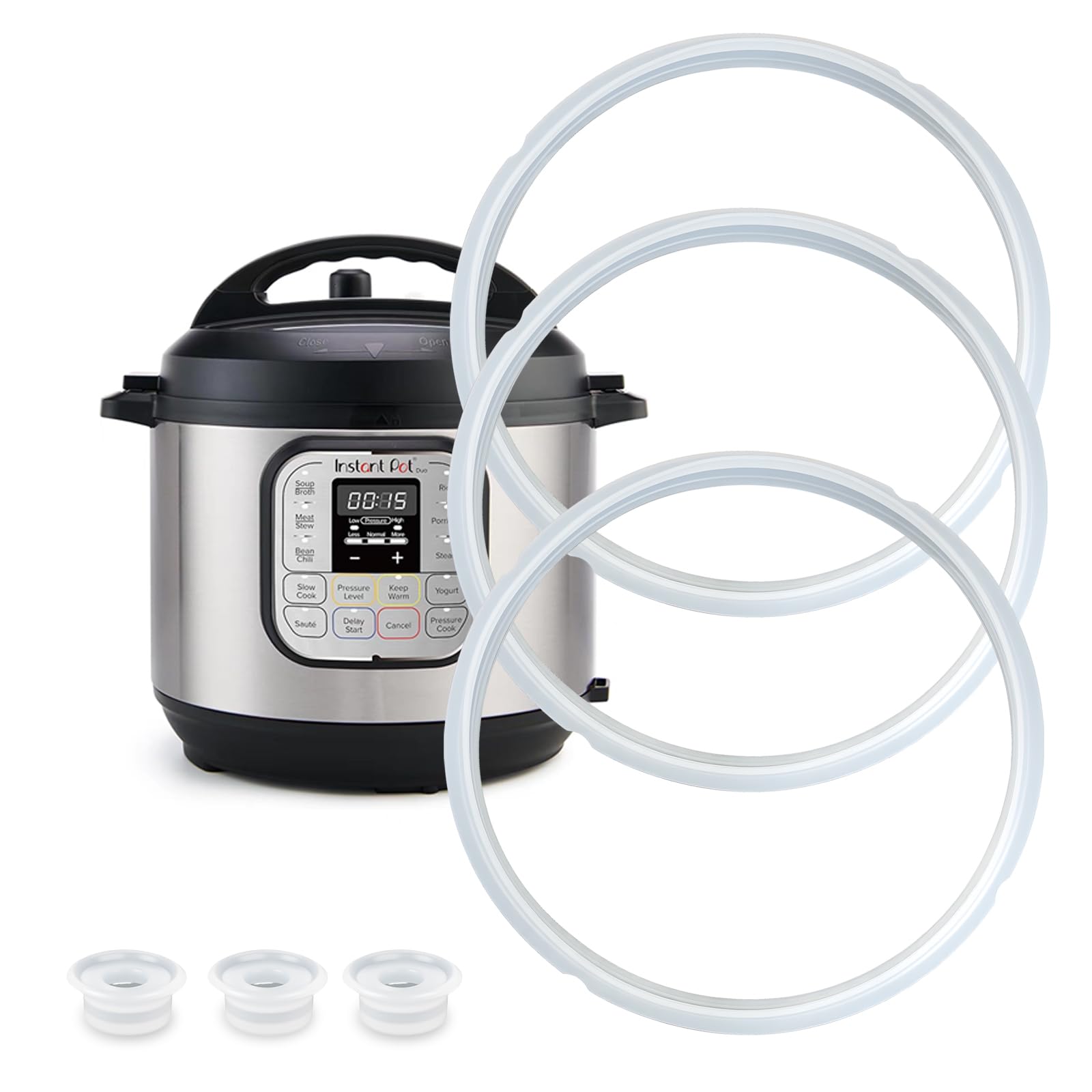 3 Pack Silicone Sealing Rings for Instant Pot 6 Qt, Inner Pot Seal Ring, Replacement Seal Gasket, Fo