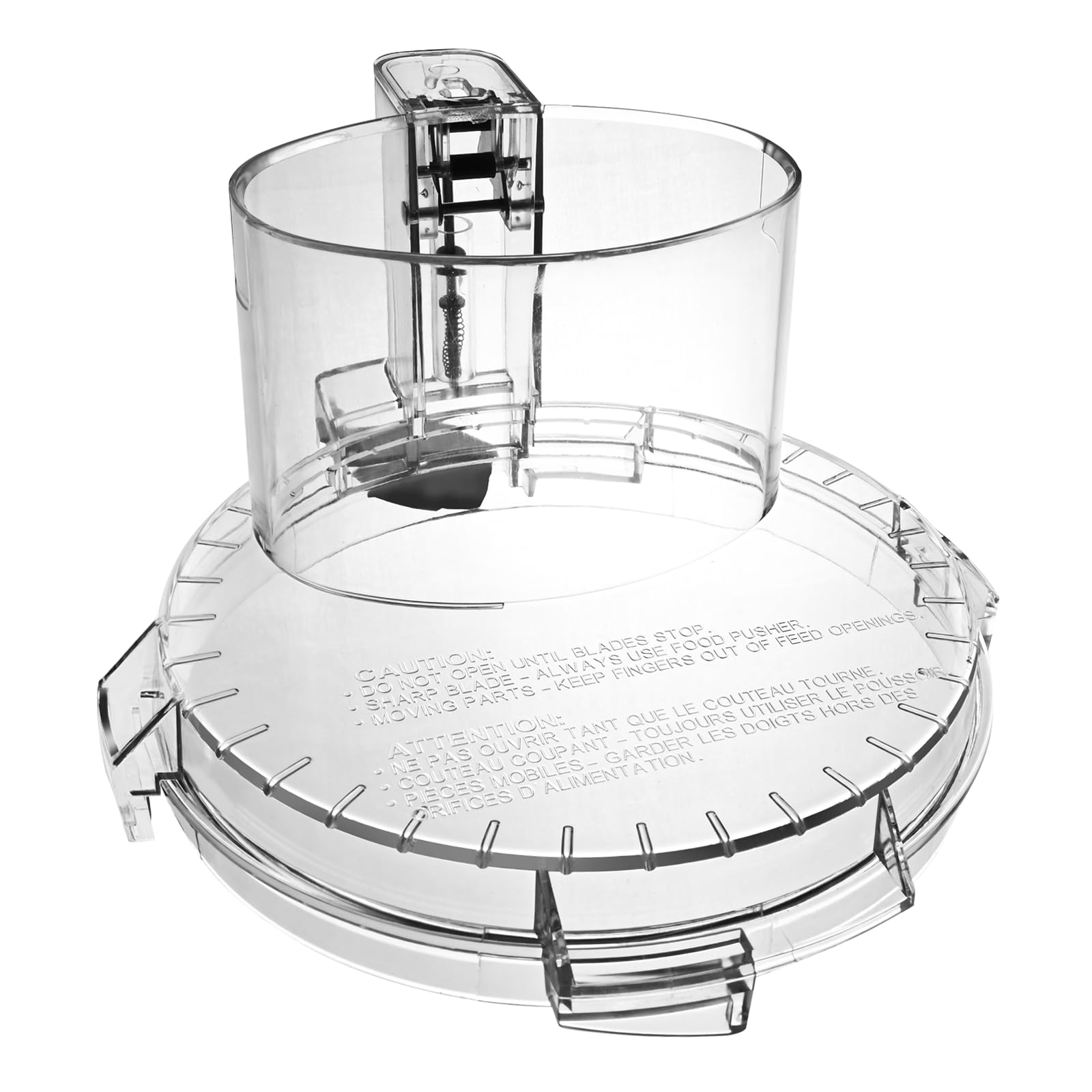 4 Locking Tabs DFP-14NWBCT1 Clear Food Processor Work Bowl Cover Compatible with Cuisinart Tritan On