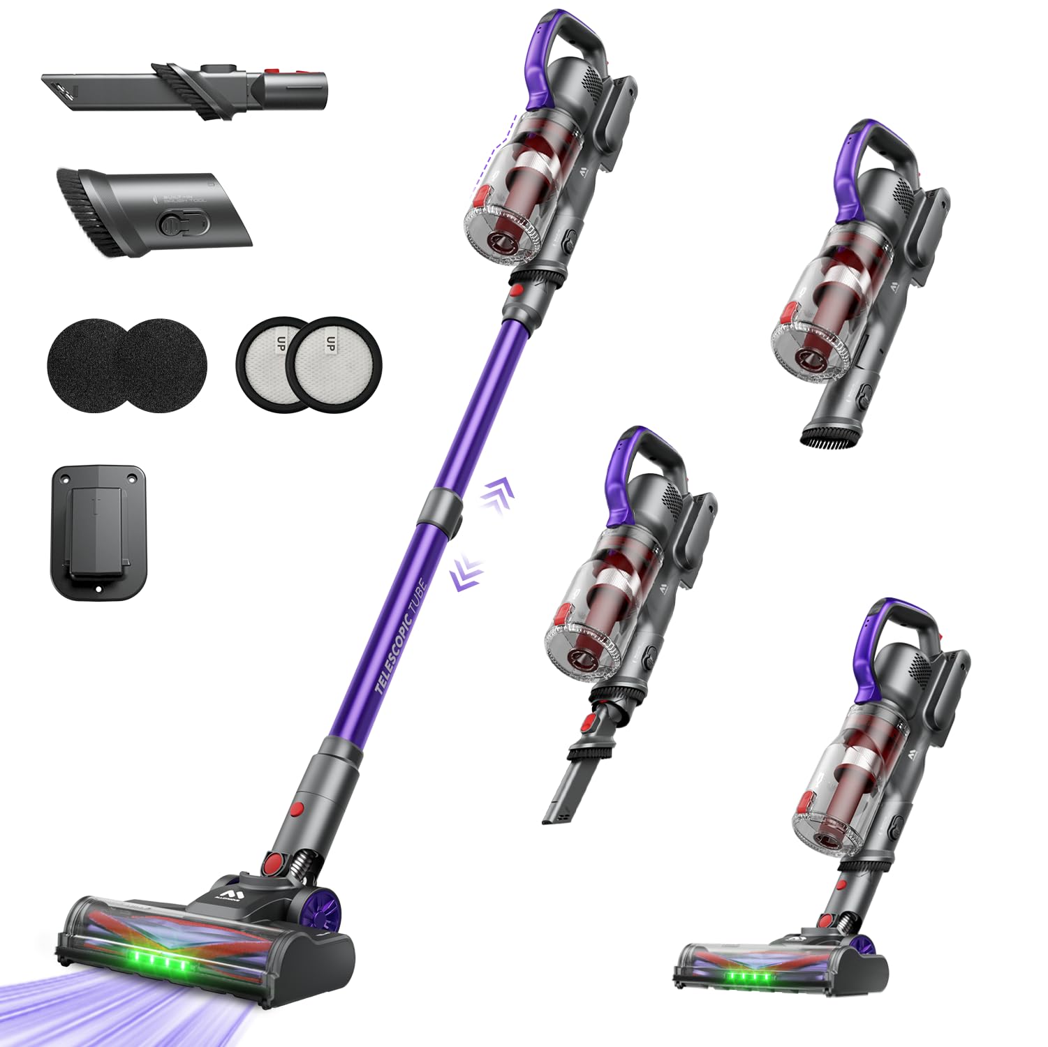 AlloyMove Cordless Vacuum Cleaner 45KPA, Up to 60mins Runtime Lightweight Powerful Suction Vacuum Cl