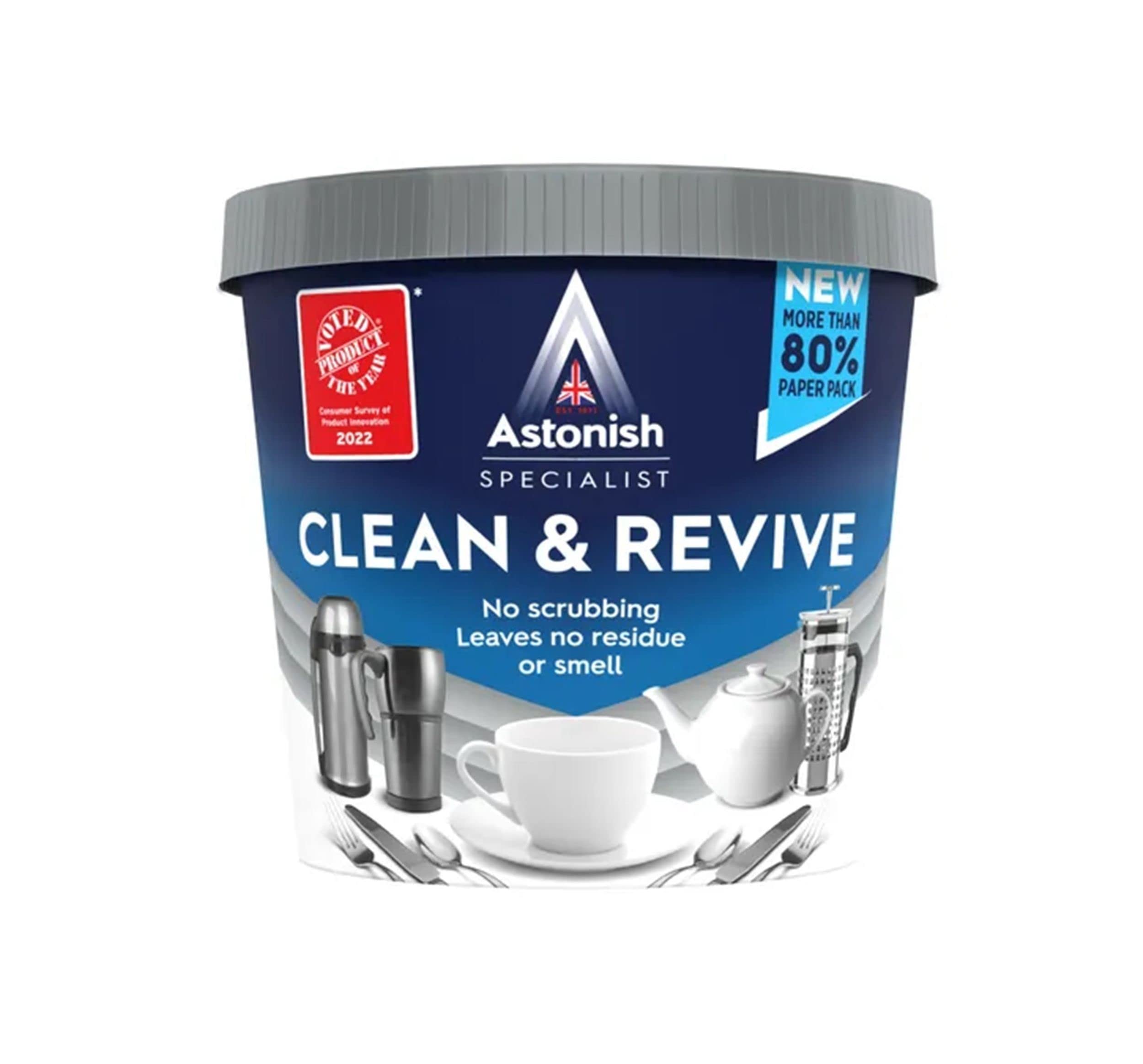 Astonish Specialist Clean & Revive Foaming Powder For Tea Pots, Coffee Mugs, & Stainless Steel - Rem