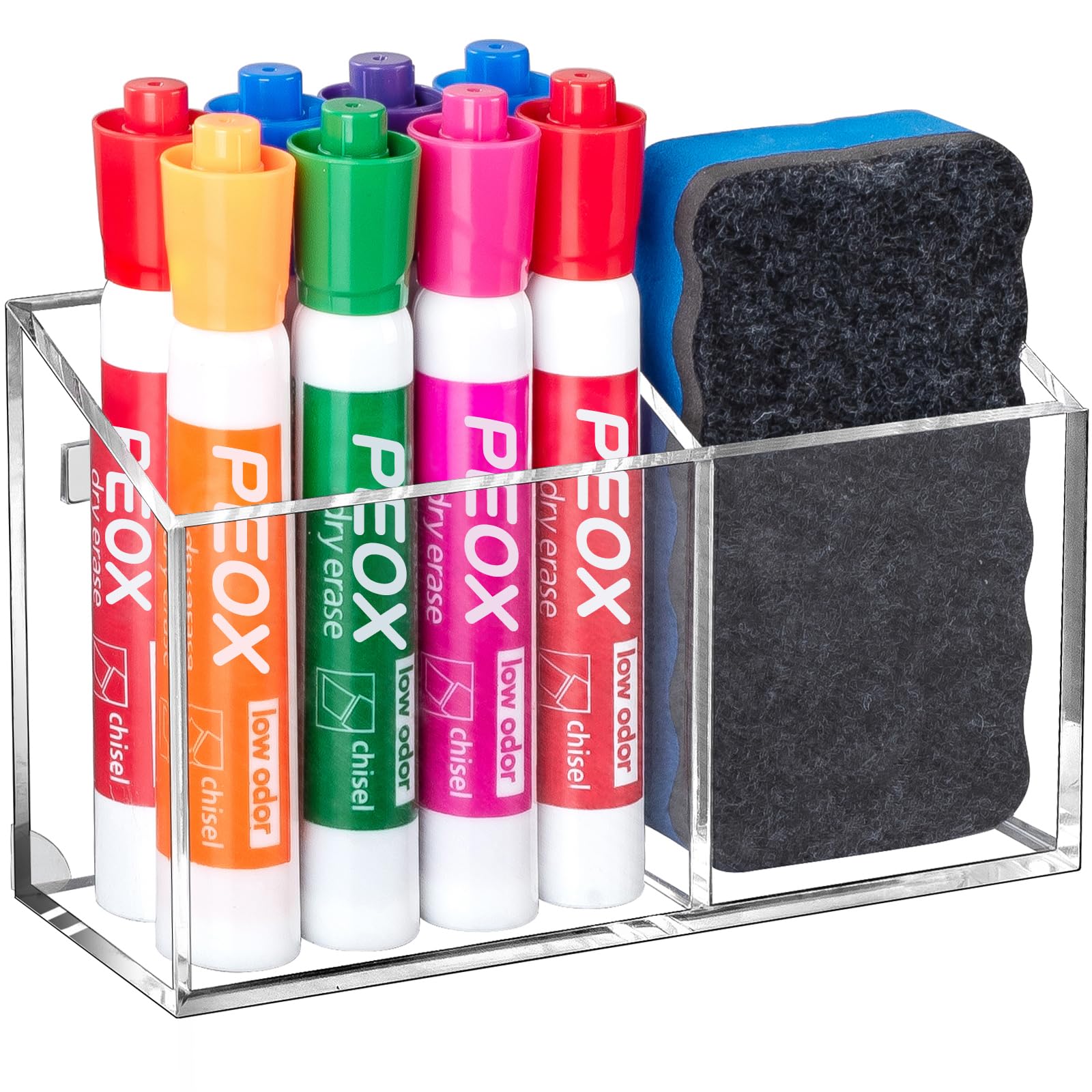 BEYGORM Magnetic Dry Erase Marker Holder for Whiteboard,Non-slip Acrylic Magnet Pen Holder for Fridg