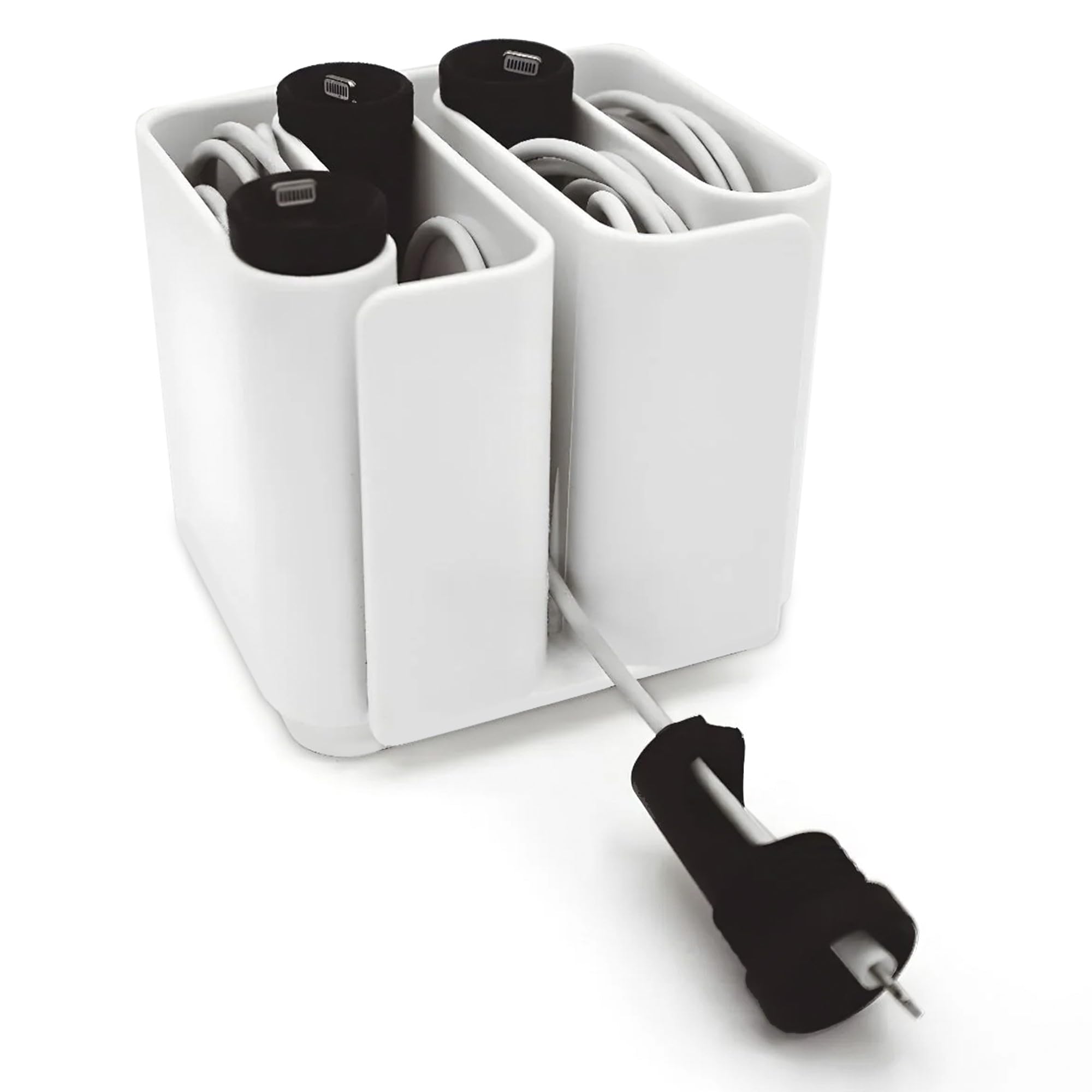 Cable Organizer with Multiple Compartments, Secure Cable Ends, Prevent Tangling, Tidy Workspace, Cha