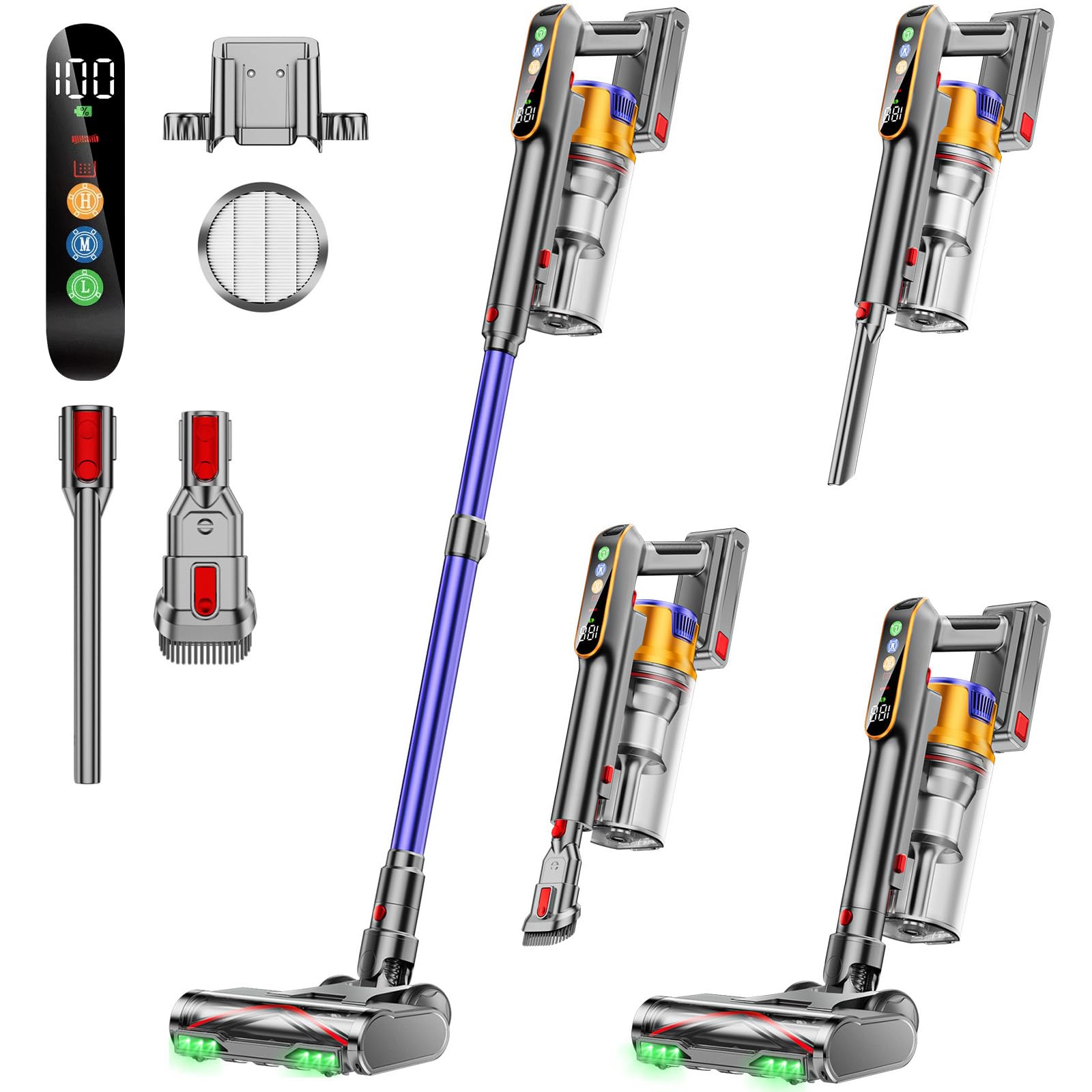 Cordless Vacuum Cleaner, 650W 55KPA 70Mins Vacuum Cleaners for Home, Stick Vacuum with 1.8L Cup, Ant