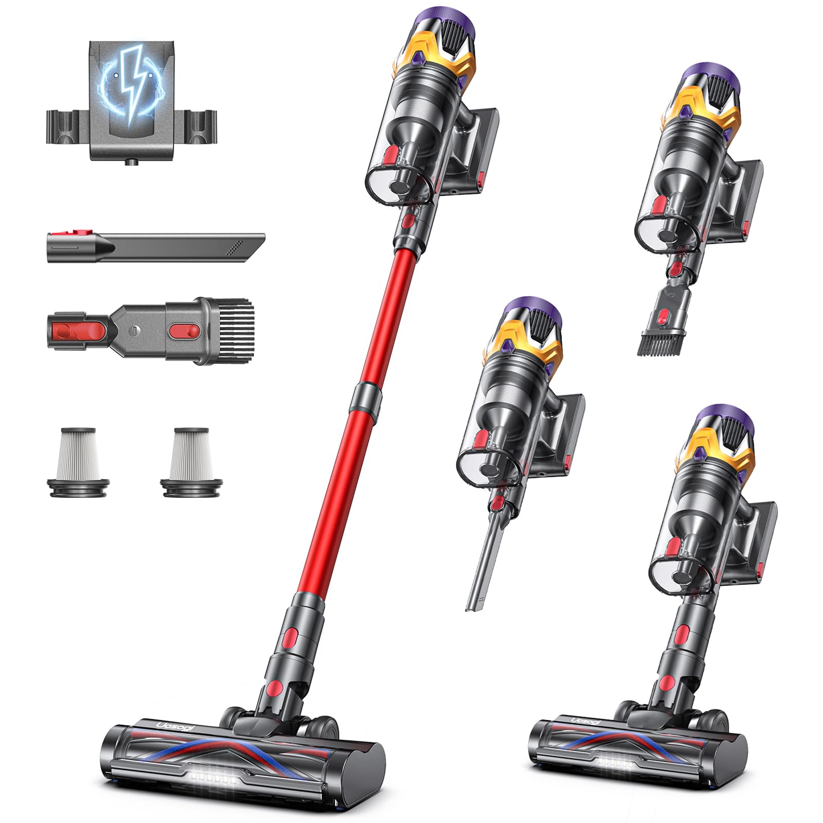 Cordless Vacuum Cleaner, Upgraded 55KPA 650W 70Mins Stick Vacuum with Hurricane Mode, Self-Standing,