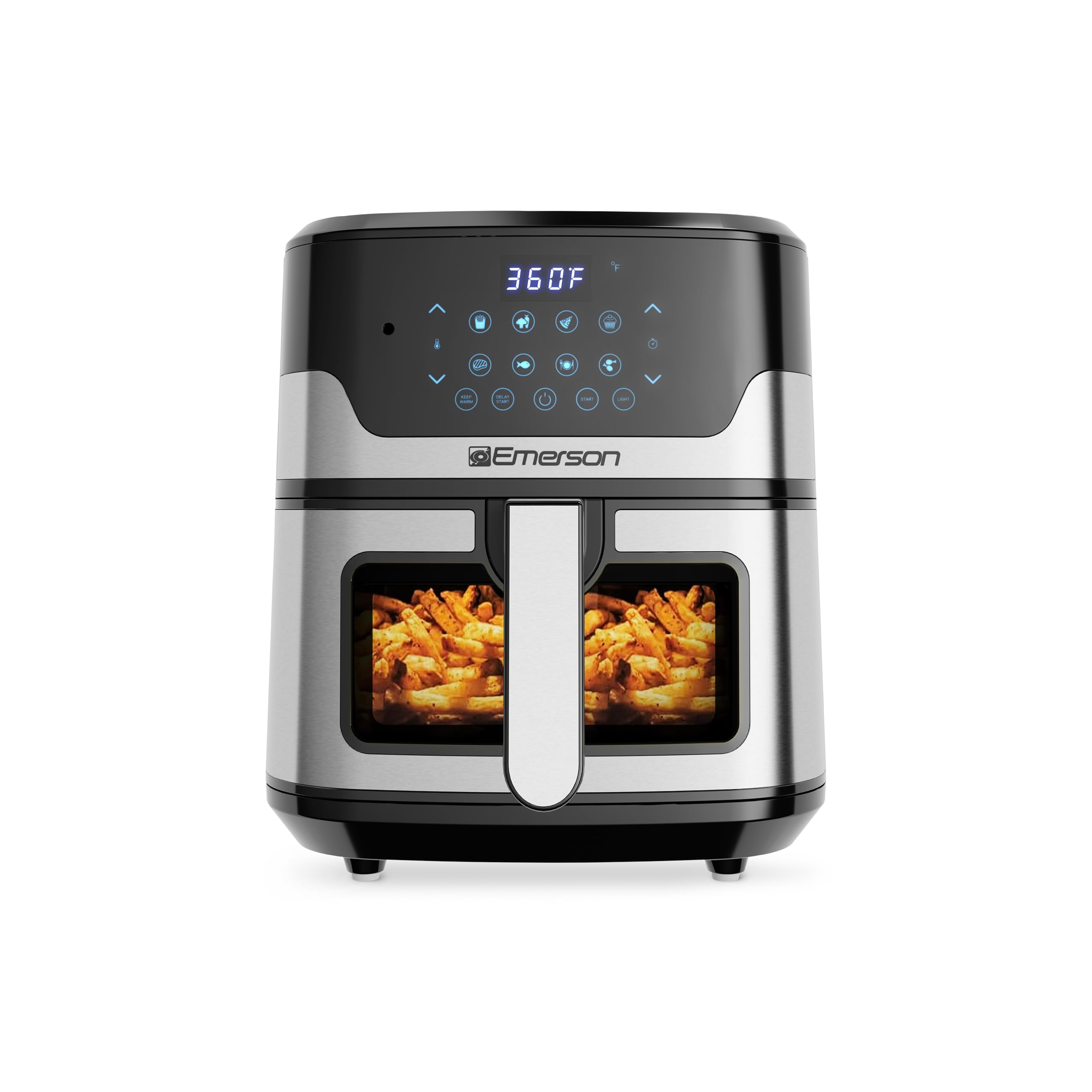 Emerson SmartVoice 5.3QT 6-in-1 Air Fryer, 1000+ Voice Control Commands, 100+ Recognized Food, No AP