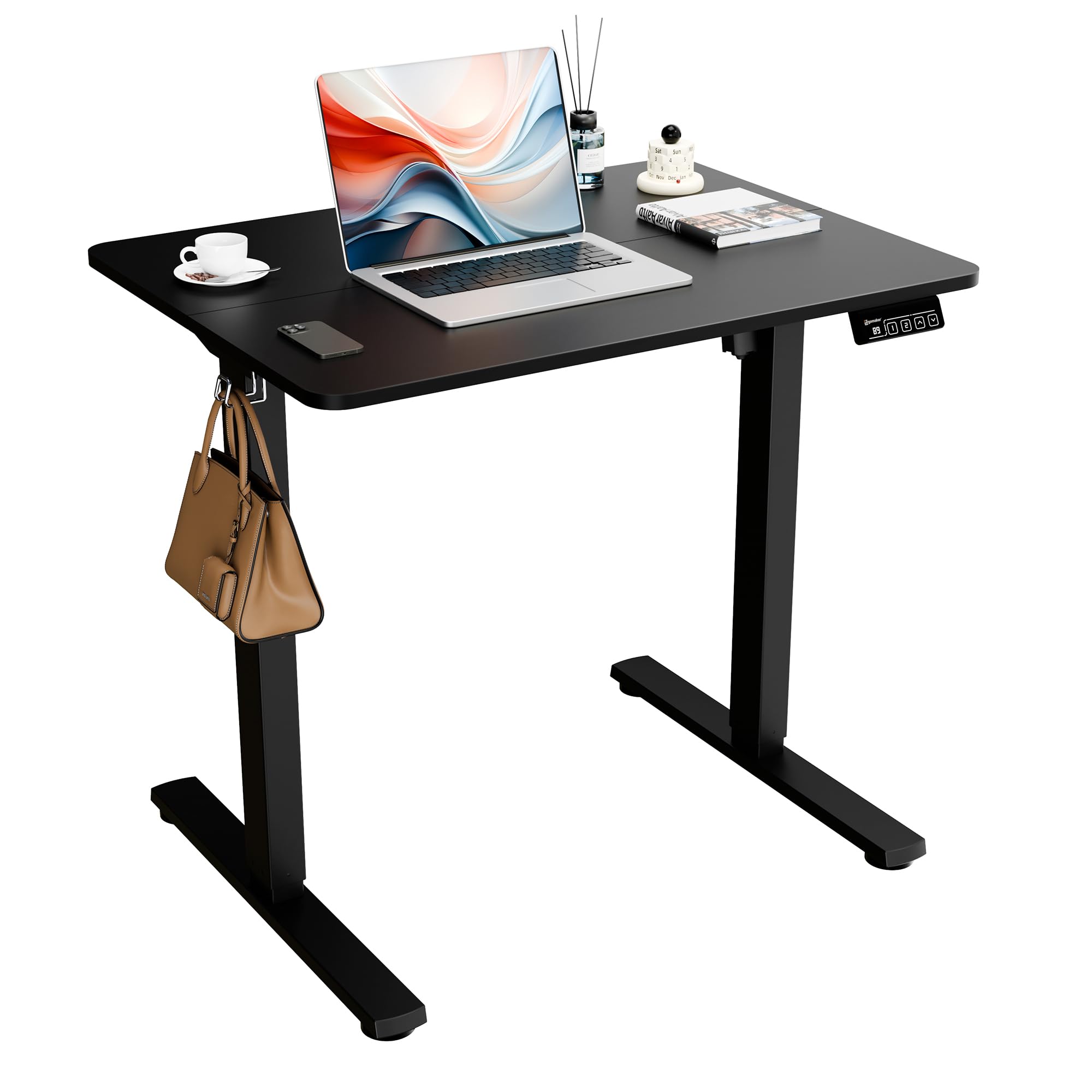 ERGOMAKER Electric Standing Desk, 31.5" x 23.6" Height Adjustable Sit Stand Desk with Splice Board f