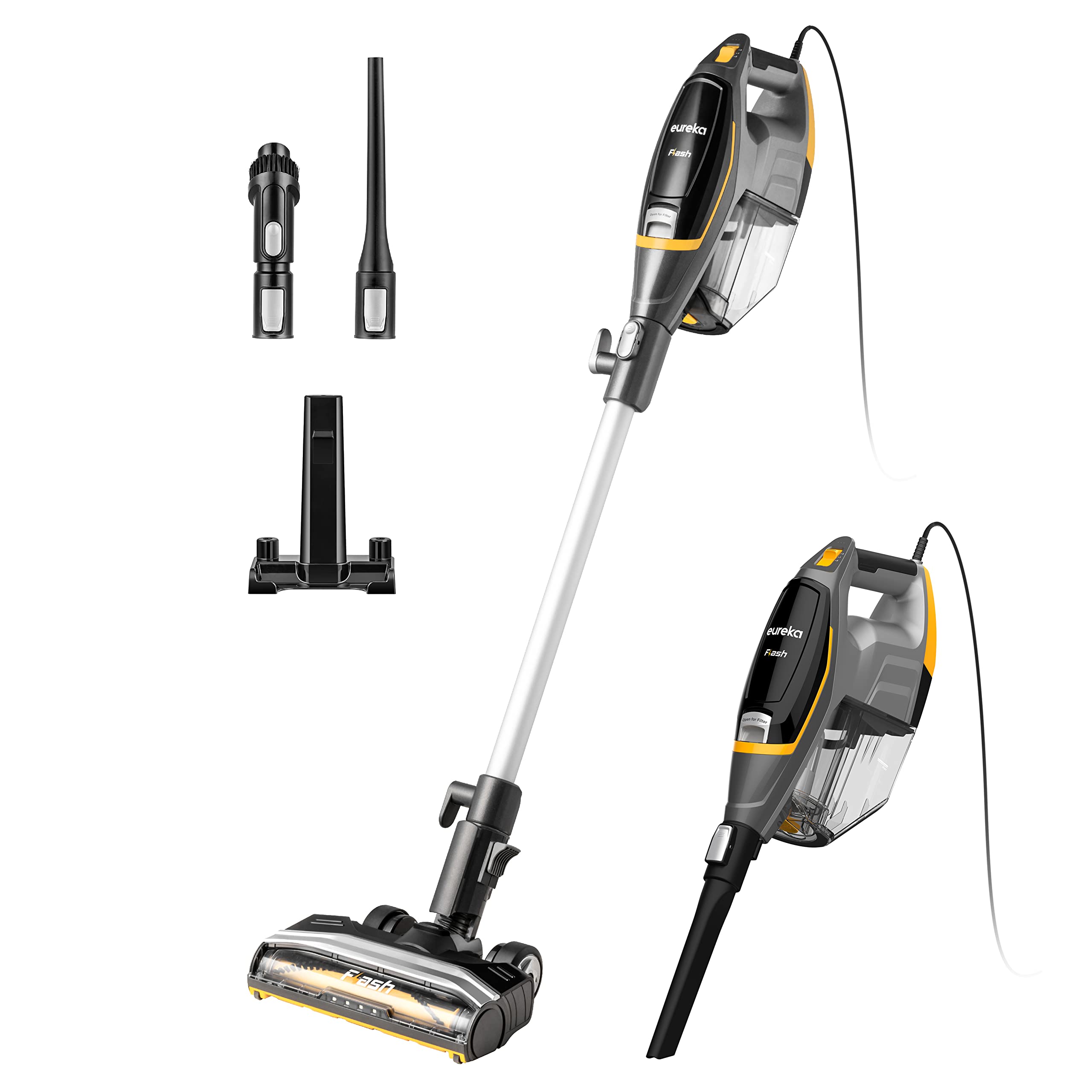 Eureka Flash Lightweight Stick Vacuum Cleaner, 15KPa Powerful Suction, 2 in 1 Corded Handheld Vac fo