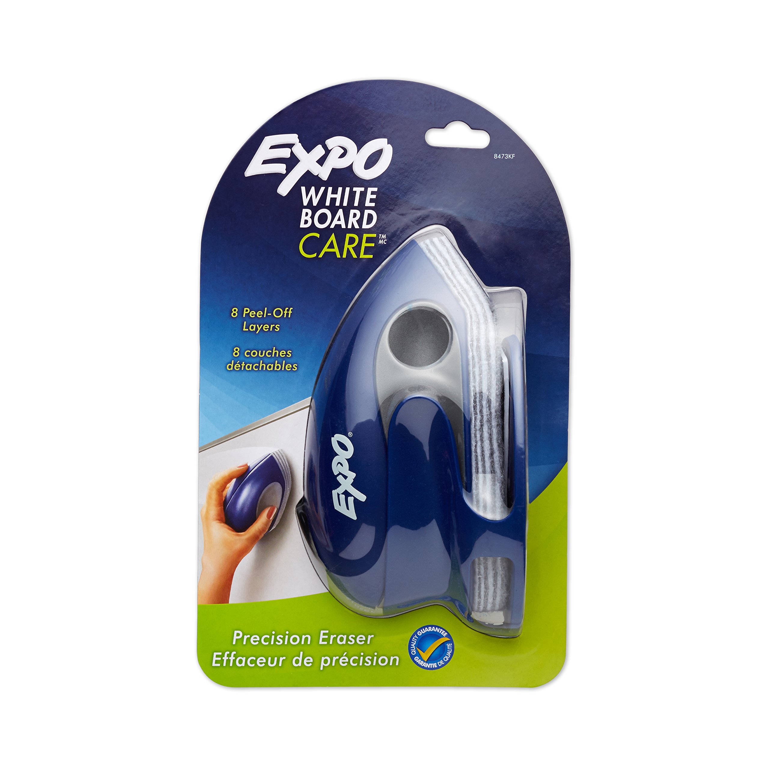 EXPO Precision-Point Whiteboard Eraser, 8 Peel-Off Layers, Docking Station Included - Calendar, Orga