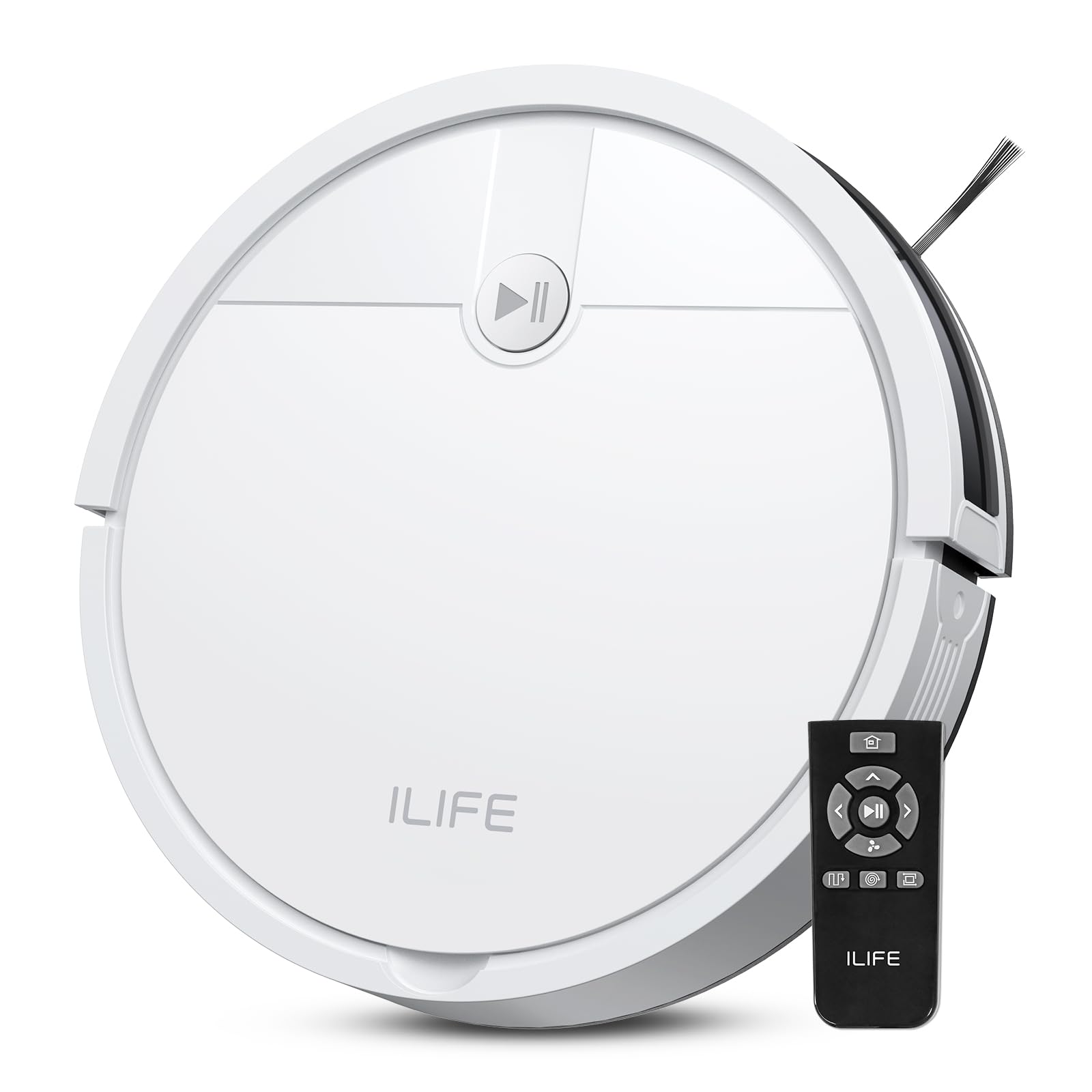 ILIFE V2 Robot Vacuum Cleaner, Tangle-Free Suction, 120 Mins Runtime, Slim, Self-Charging Robotic Va