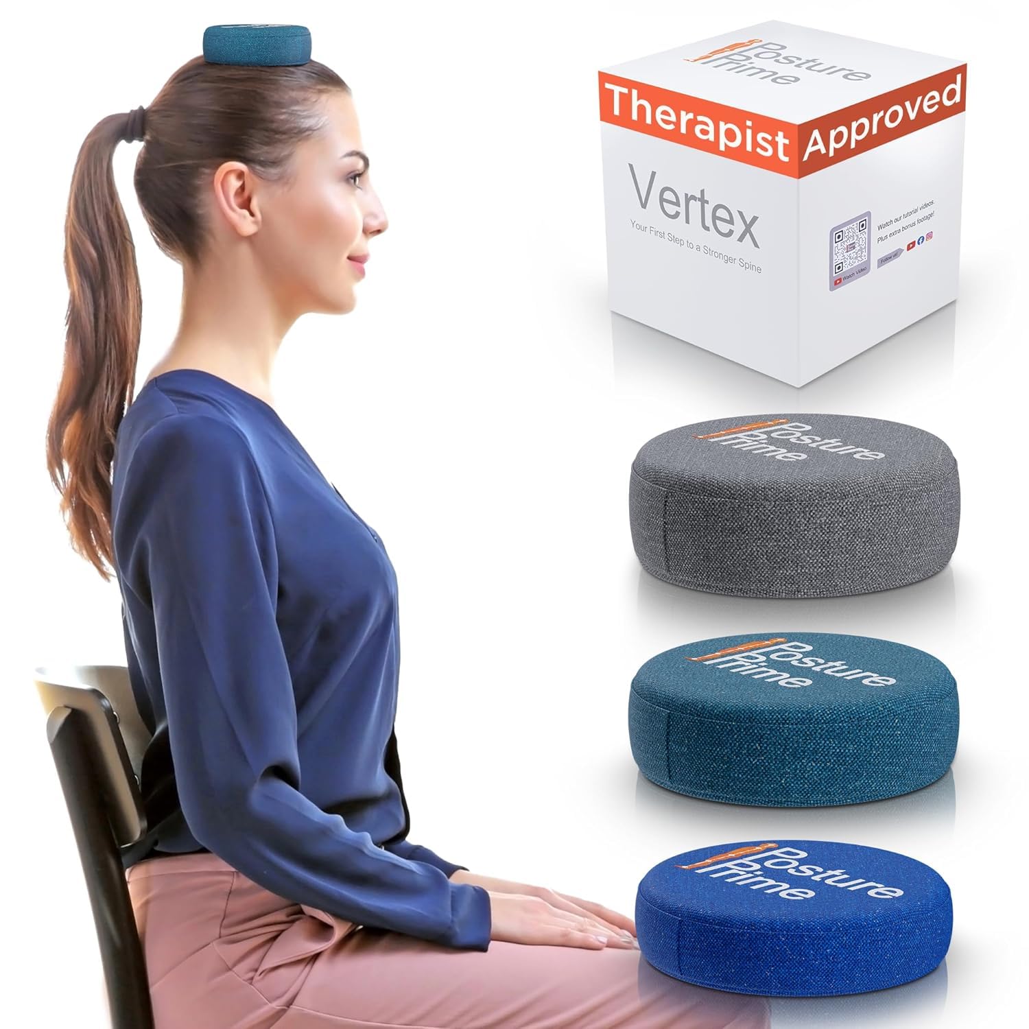 Posture Prime Vertex Weighted Cushion Forward Head Posture Corrector for Women Men - 3 Size Options 