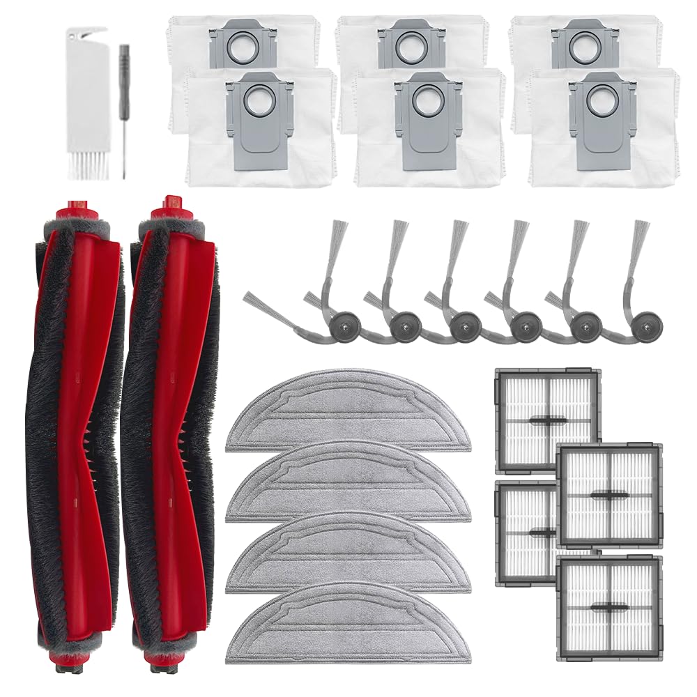 24Pcs Q10 S5+ Accessories Kit Replacement Compatible with Roborock Q10 S5+ /Q10 S5/Q10 x5 /Q10 x5+ R
