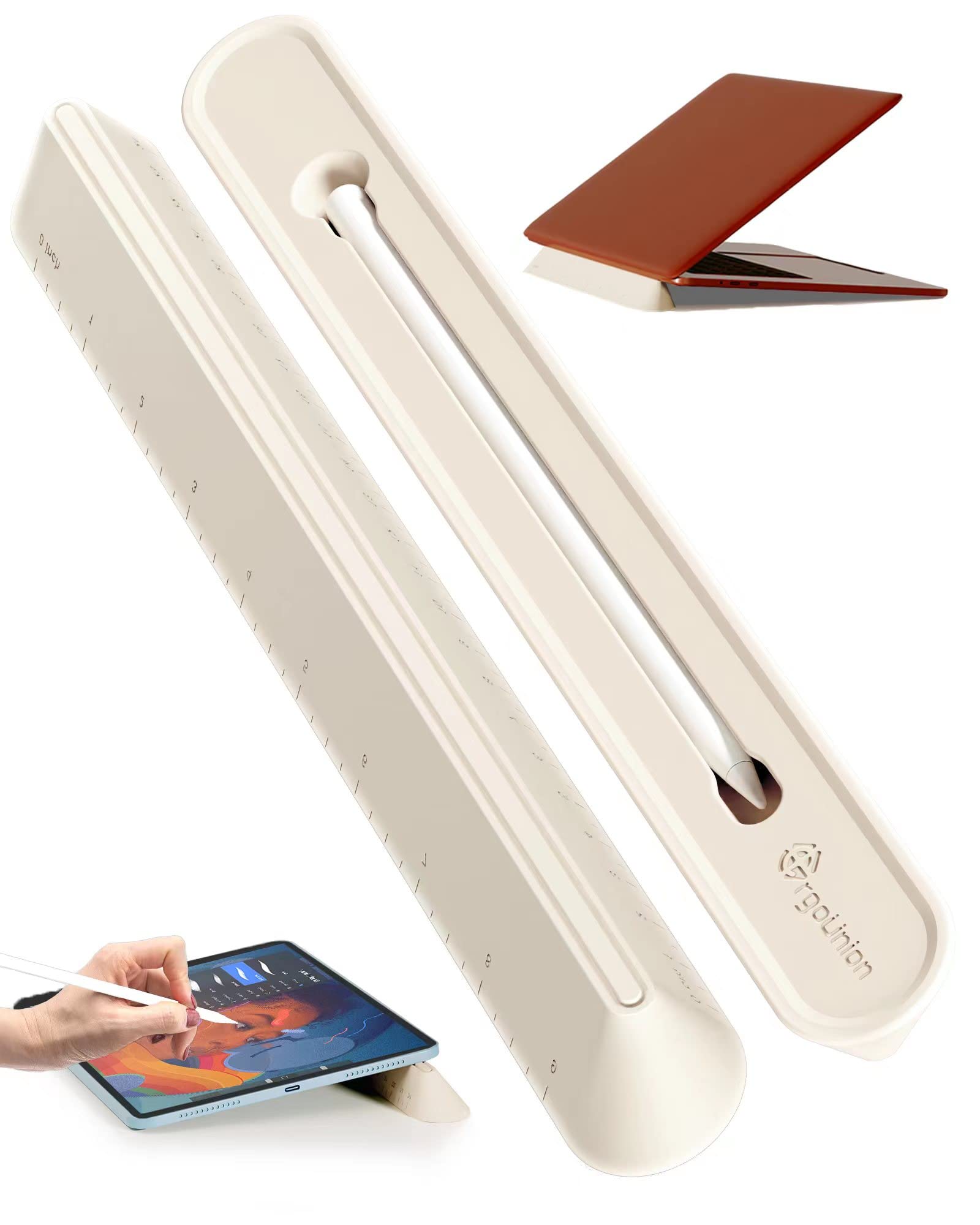 ergounion 3 in 1 Silicone Laptop Stand, Keyboard Riser for Ergonomic Typing/Reading, Portable Laptop