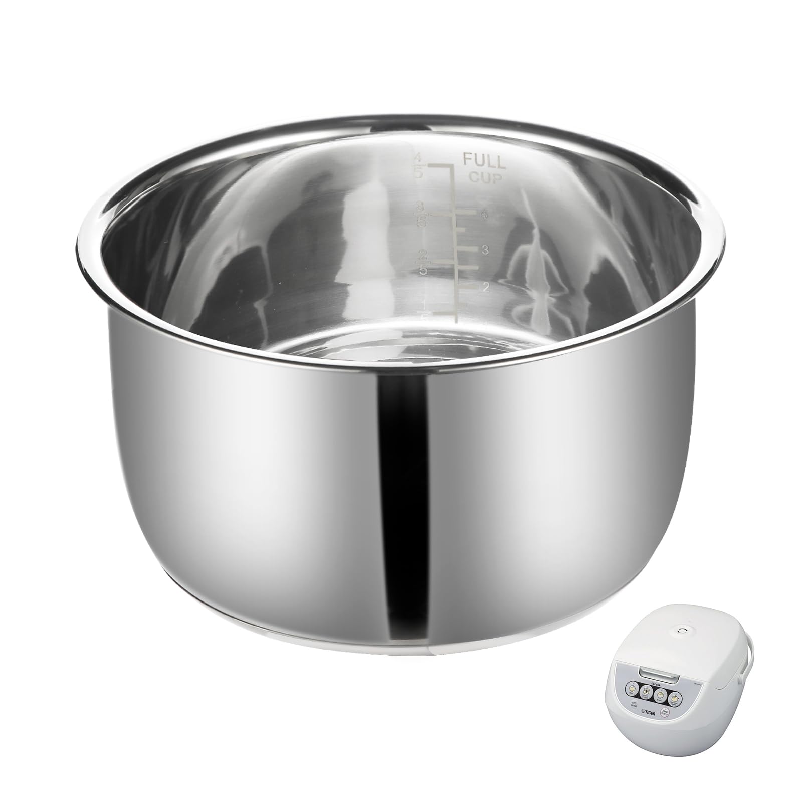 Replacement Rice Cooker 5.5 Cup Inner Pot Only Compatible with Tiger JBV-A10U Inner Pot, 304 Stainle
