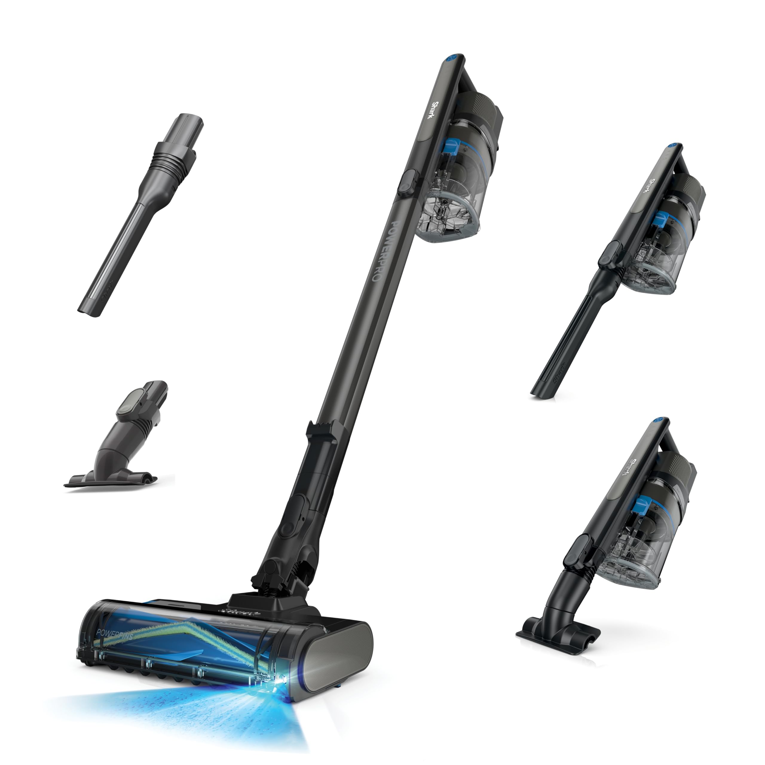 Shark PowerPro Reveal Plus Cordless Vacuum, FloorDetect & Dirt-Reveal Technology, HEPA Filter, Carpe
