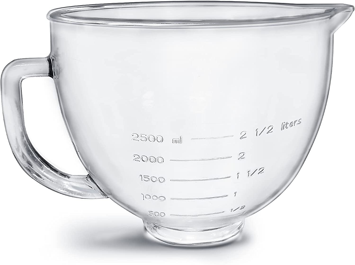 Tilt-Head Stand Mixer Glass Bowl, 5 QT,Compatible with Kitchenaid Artisan 5KSM125, 5KSM150, 5KSM175,