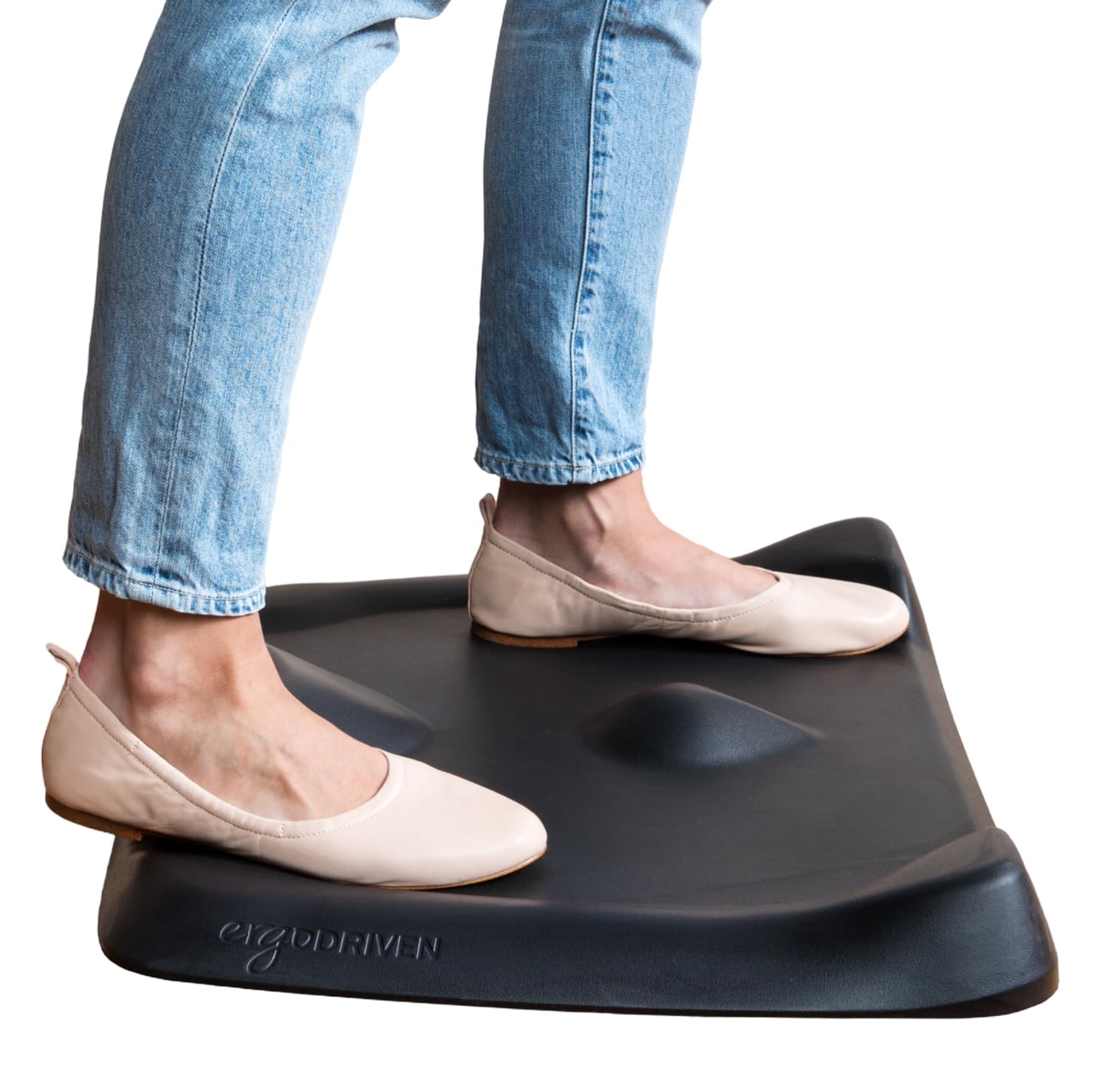 Topo Mini Comfort Mat by Ergodriven | The Smaller Not-Flat Anti-Fatigue Standing Desk Mat with Calcu